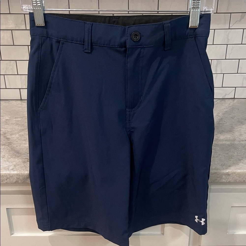 Under Armour Shorts Boys12 Dark Blue Athletic Shorts Golf Preppy Adjustable
